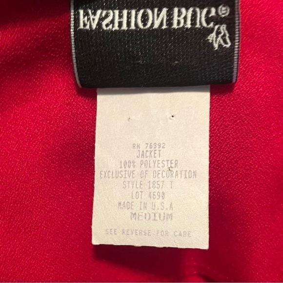 Vintage Fashion Bug Blazer Jacket Vibrant Red Y2K Size M - Picture 6 of 6